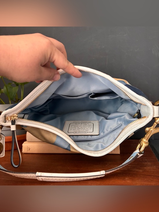 Coach 11955 Y2K Blue Shoulder Bag Pouch Purse Hang Tag
